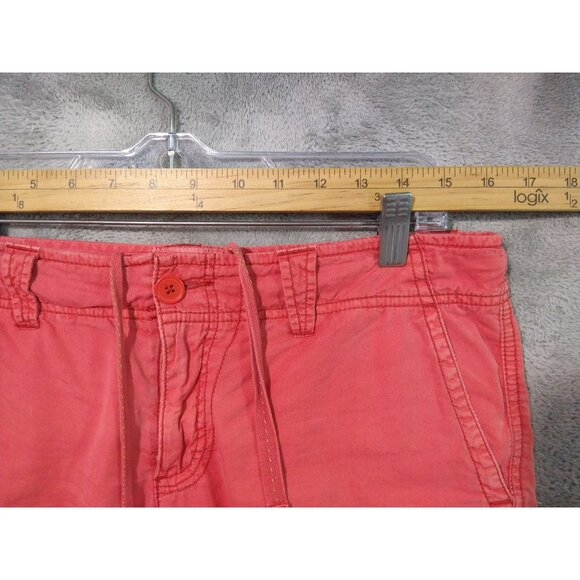 Vintage American Eagle Shorts Womens 8 Peach Bermuda Cotton Mid Rise Drawstring - Picture 3 of 8